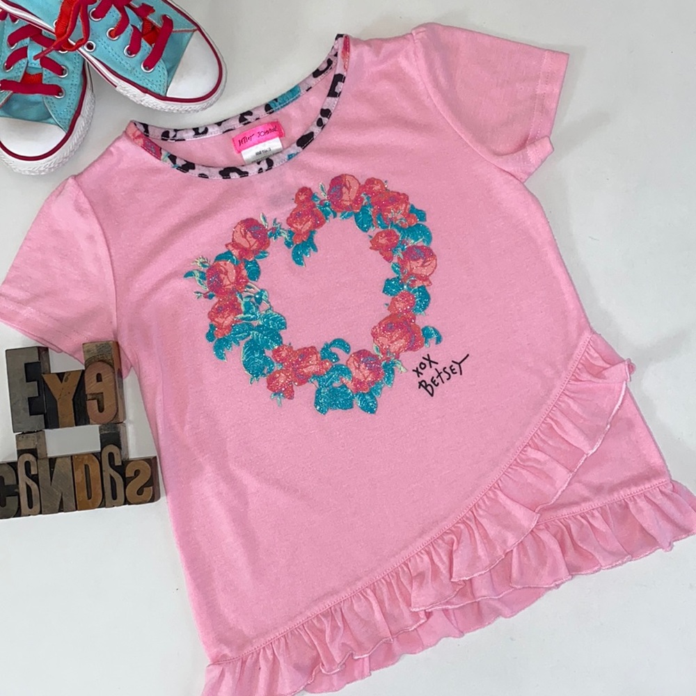 🤸‍♀️BETSEY JOHNSON Girl’s Short Sleeve/Ruffled Pajama Top